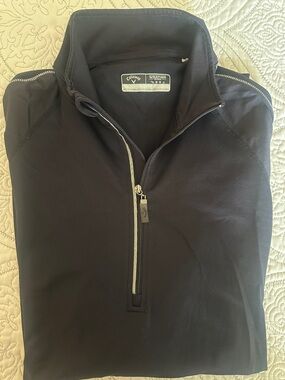 Men's Callaway golf, weather series, Black Quarter-Zip Performance Pullover